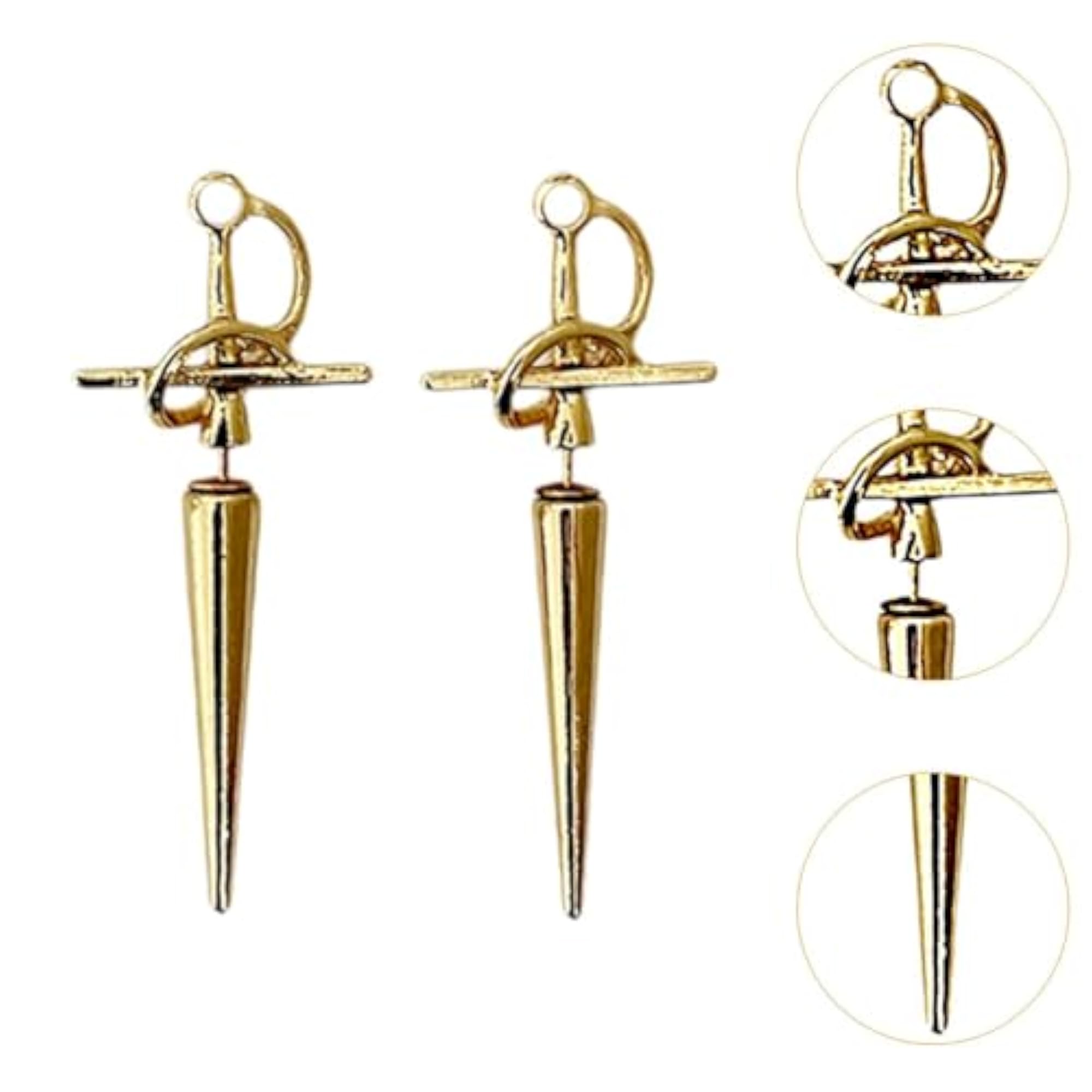 5pc Gothic Sword Earrings Set, Medieval Costume Accessories