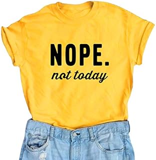 YITAN Women Cute Graphic T Shirts Teen Girls Summer Funny Tops Yellow Small