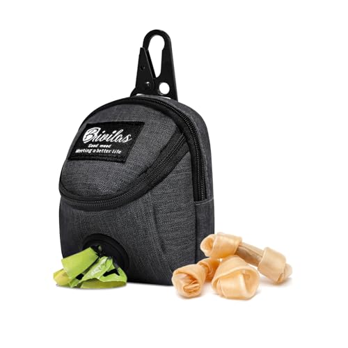 MultiValue Dog Walking Bag, Multifunctional Dog Training Treat Pouch Bag Oxford Cloth Waterproof Dog Food Treat Bag with Built-in Poop Bag Dispenser for Travel Outdoor Training (Black, A)