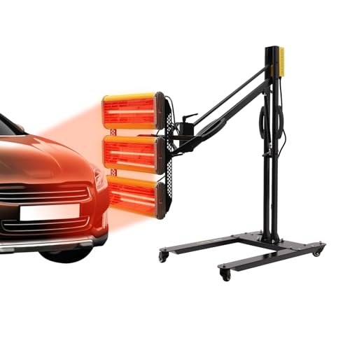 SanyingYZ Infrared Curing Lamp, 3900W 1-60 min Timing, 3 Lamp Infrared Paint Baking Lamp with Bracket, 4.59 ft Baking Area Spray Baking Booth Heaters, Paint Dryer for On-Site Repair