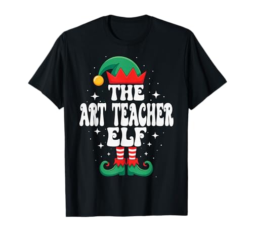 The Art Teacher Elf Funny Christmas Matching Family Group T-Shirt