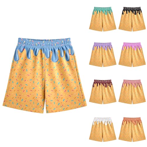 2-14T Ice Cream Shorts Baseball Boy Summer Preppy Boy Swim Trunks Toddler Beach Board Shorts with Pockets4