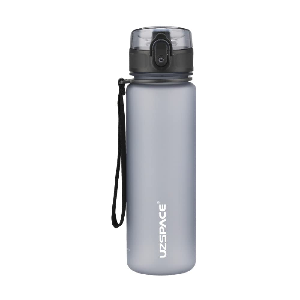 Om Supplies Grey Water Bottle Fruit Infuser Sports Water Bottle 500Ml, Bpa Free Tritan Non-Toxic Plastic, Leakproof (Grey)