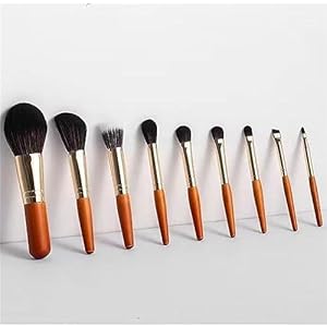 MADALIAN Set Of 9 Cosmetic Brushes Portable Travel Mini Makeup Brushes Super Soft Loose Powder Brushes Makeup Tools