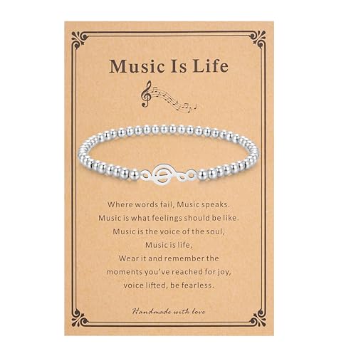 What Deaf People Miss Out on in Music 6 morniface Silver Music Note Beaded Bracelet for Women Men, Gift for Music Teacher Student, Musician Music Lover, Adjustable Inspirational Charm Jewelry