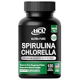 Chlorella Spirulina Powder Capsules 3000 mg of BMAA Free Purest Blue Green Algae - Best Natural Detox Raw Vegan Vitamins Protein Green Superfood - Made in USA