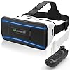 VR Headset for Smartphones with Bluetooth Controller, Ultra-Wide 120° Viewing Angle, Adjustable Focus and Eye Width, Aspherical Optical Lens, Good Heat Dissipation, 4.5-6.5 Inch Smartphone
