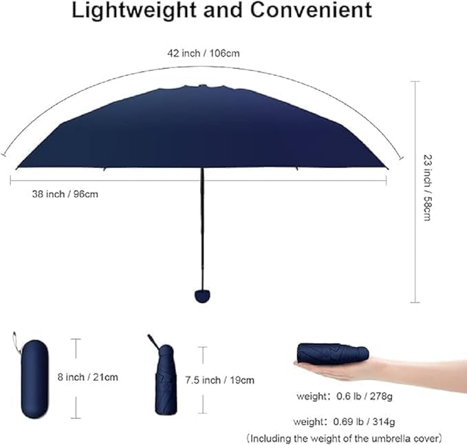 Image of INFISPACE 5-Fold Manual Pocket Umbrella | Mini Umbrella with Case Cover