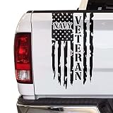 Veteran Navy Vietnam Retired Distressed American USA US Flag Truck Tailgate Vinyl Decal Compatible w