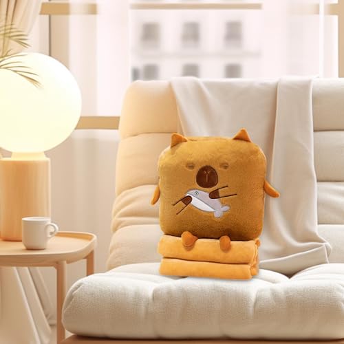 Oreiller Capybara en peluche douce avec couverture de dessin animé - 3