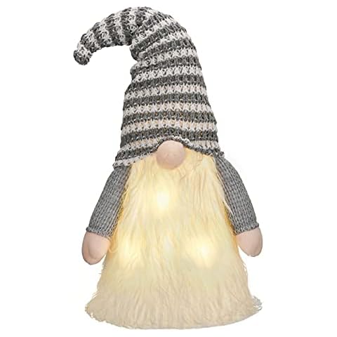 Valery Madelyn 16.5 Inch Frozen Winter Silver White Christmas Gnome Tree Topper Cover