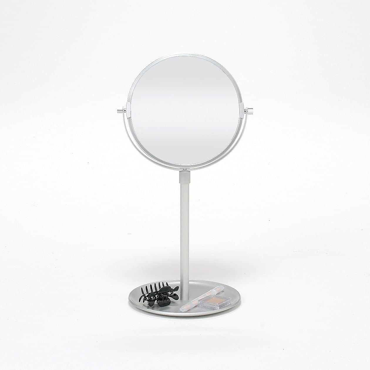 MUJI 15574940 Dresser Mount, Aluminum Compact Mirror, Large, Tray Type, Width 8.1 x Depth 7.1 x Height 15.7 - 20.1 inches (20.5 x 18 x 40 - 51 cm)
