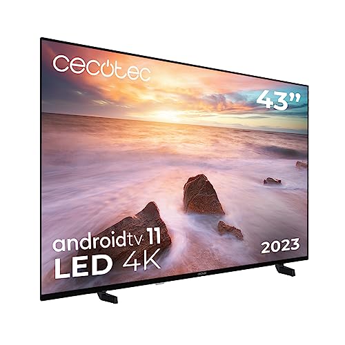 Cecotec Televisor LED 43' Smart TV A2 Series ALU20043. 4K UHD, Android 11, Diseño sin Marco, MEMC,...