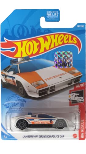 Hot Wheels Lamborghini Countach Police Car blanco