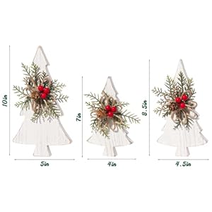 Christmas Table Decor, 3Pcs White Wooden Christmas Tree Tabletop Ornaments for Christmas Decor, Christmas Decor Home Decor for Home Office Farmhouse Centerpieces Original Christmas Table Decor 3Pcs White Wooden Christmas Tree Tabletop Ornaments for Christmas Decor Christmas Decor Home Decor for Home Office Farmhouse Centerpieces Original