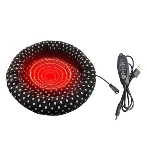 Generico Caseta calentada para Gatos de Interior, Alfombrilla calefactora USB con 3 temperaturas, cálida para Dormir en casa – para Gatos, Perros, Cachorros de Perro, Conejos, Invierno frío