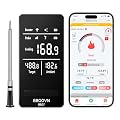 BBQOVN Smart WiFi Wireless Meat Thermometer, Sub-1G 656FT Range, 7-Sensor Probe, Standalone LED Base, IP68 Waterproof, APP Remote for BBQ Grill Smoker Oven