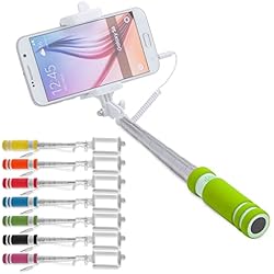 Palo Selfie Con Boton Antevia – Palo de selfie universal y ultra compacto con botón de disparo Jack| Más de 10 modelos | Color: verde (Paicom Verde)