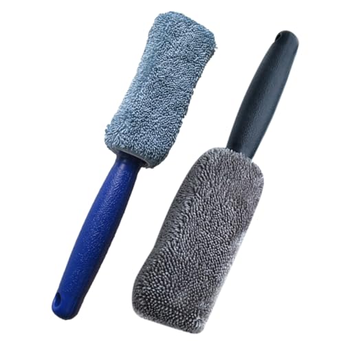 SOLUSTRE 1 Juego Limpieza De Autos Car Cleaning Brush Car Accessories Limpiador De Neumáticos Balde Cepillo De Rueda Mop Neumático para Limpiar Neumáticos Cepillo De Lavado Fibra 2 Piezas