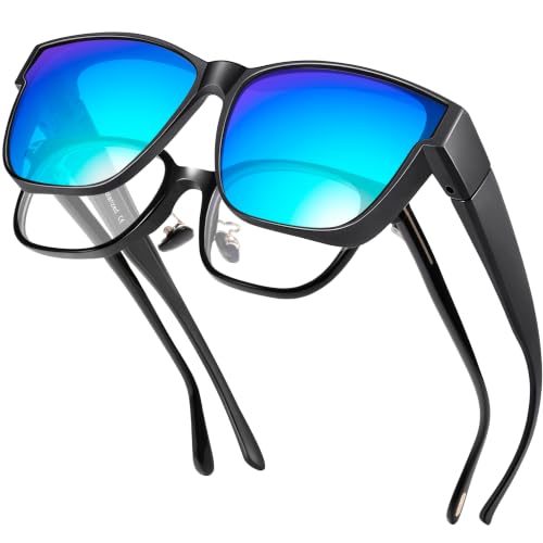 Image of Polarized Sunglasses Fit Over Glasses for Women Men, Oversized Square Sun Glasses UV400 Protection