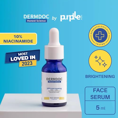 Image of DermDoc by Purplle 10% Niacinamide Face Serum (5ml) | skin radiance face serum, niacinamide serum