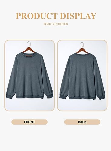 Image of Eytino Women Plus Size Sweatshirt Oversized Crew Neck Long Sleeve Tops