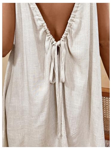 MakeMeChic Women's Sleeveless Spaghetti Strap Cami Dress Open Back Mini Dresses Sundress3