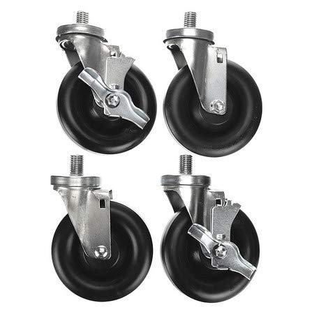 Caster Kit,Med Duty 3/4-10 x 1" THD Ste