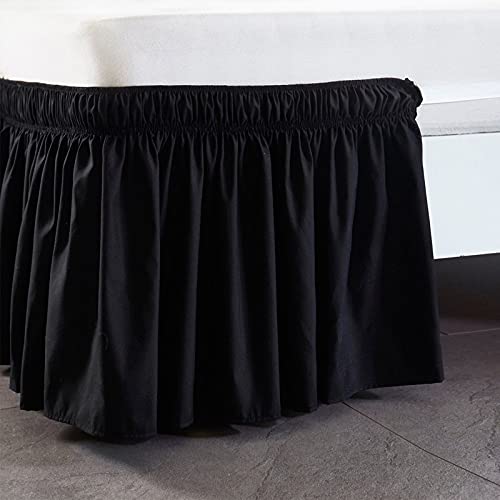 Gonna Copriletto Elasticizzata Con Volant - Per Letti Matrimoniali, Singoli O Piazza E Mezzo (Bianco)