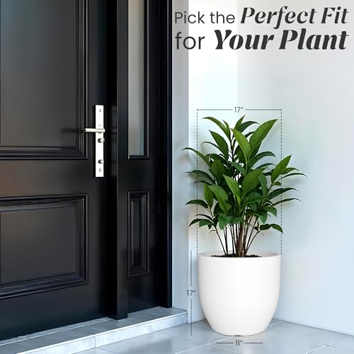 Image of YUCCABE ITALIA FOXB Pcup 15 Inch Pots for Plants Highly Durable Polymers Lightweight Indoor Outdoor Flower Pot Gamla Tree Planter Container Planters for Living Room, Balcony, Garden, Office, White