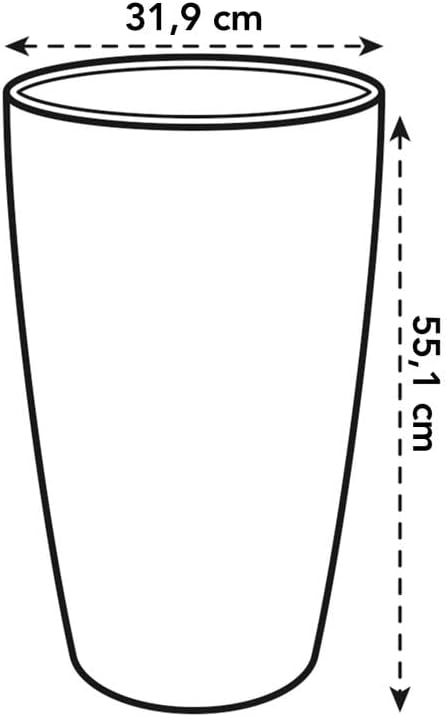 Elho 8145563215000 Brussels Diamond Round High Flower Pot, 32, White