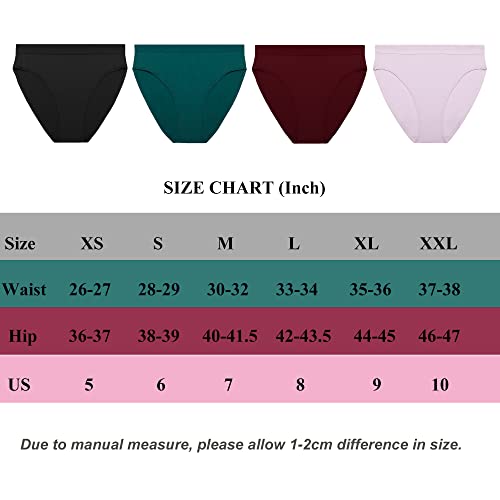Dailyhao Women's Cotton Underwear Hi Cut Panties For Women Solid Briefs Soft Stretchy Ladies Underpants (5-Pack) #TOP5