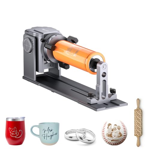 4-in-1 Multi-Function Rotary Roller Chuck for Engraving Cylindrical Object | Y-axis 180° Adjustable Jaw Rotary Chuck for Engraving Cups, Bottles, Rings, Baseball Bat, Compatible Most Engraver Machines