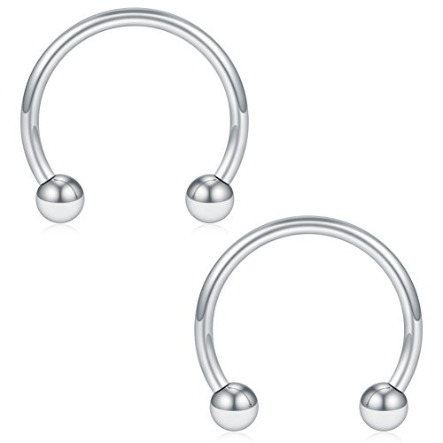 SCERRING 12PCS 316L Stainless Steel 16G Circular Barbells Eyebrow Lip Ear Tragus Horseshoe Hoop Rings 6-12mm3