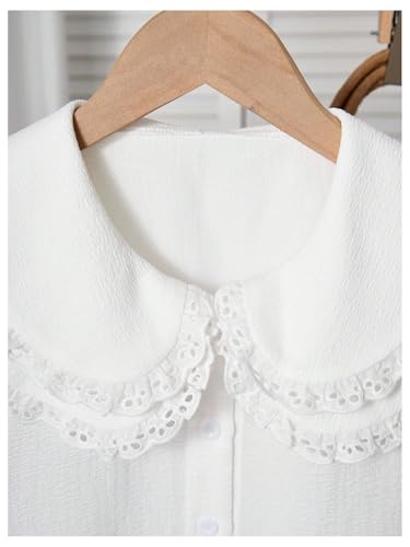 SOLY HUX Girl's Ruffle Long Sleeve Button Down Shirts Lace Collared Blouse Cute Tops4