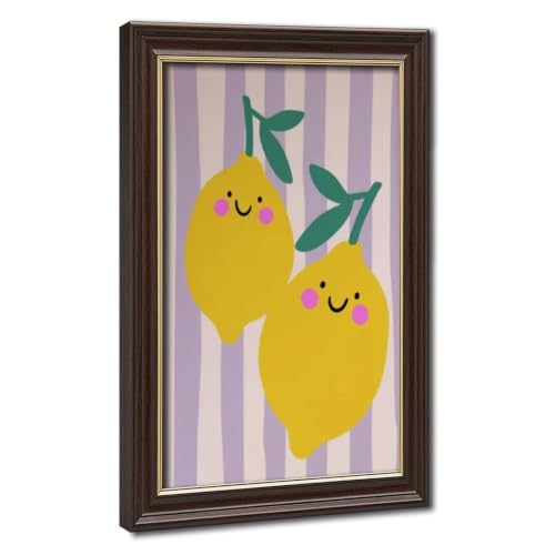Cute Lemon Poster Pastel Yellow Fruit Wall Art Joyful Room