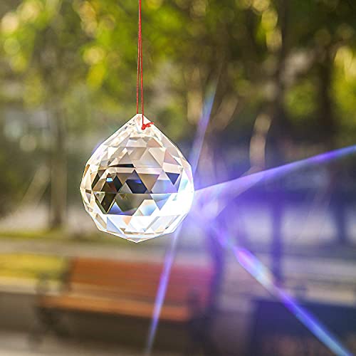 Crystal Ball Prism Suncatcher Rainbow Pendants Maker Clear Glass Ball Pendant 40Mm For Windows Hanging Feng Shui Pack Of 2 #TOP5