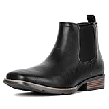 IUV Men's Chelsea Boots Square Toe Western Ankle Boots Slip On Casual Dress Cowboy Boot