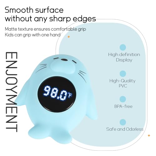 Image of Baby Bath Thermometer & Room Thermometer for Infants - Bath Tub Water Temperature Thermometer with Safety Temp Warning - Otter Floating Bath Toy for Girls Boys Newborn Kids