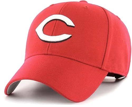 Officially Licensed Cincinnati Baseball Primary Home Team Logo Red/White MVP Hat Classic Adjustable Structured Embroidered Sports Cap
