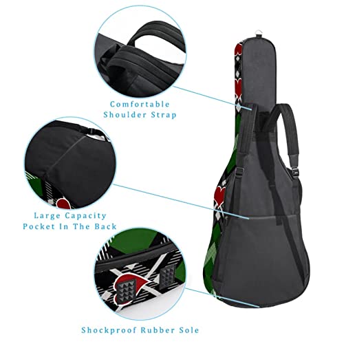 Housse de transport rembourrée en tissu Oxford imperméable avec bandoulière réglable Motif écossais avec cœurs - Les Beatles, Paul McCartney, John Lennon, RIngo Starr, George Harrison Housse de transport rembourrée en tissu Oxford imperméable avec bandoulière réglable Motif écossais avec cœurs – Image 4