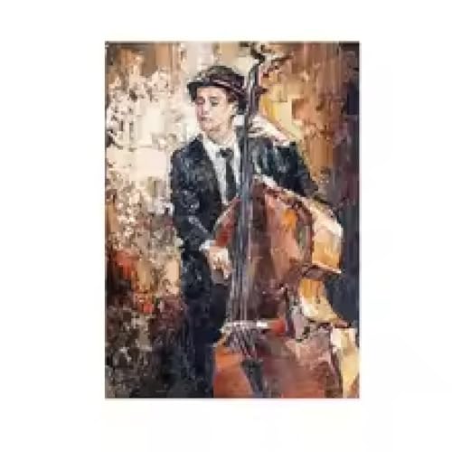 Peinture abstraite violon sur toile haut de gamme avec cadre