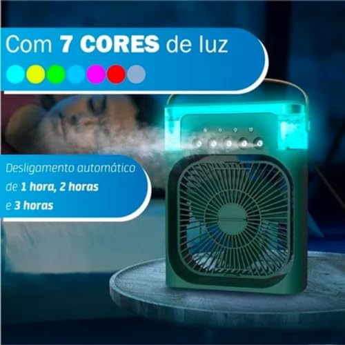 Ventilador Portátil 3 Em 1 Mini Ar Condicionado Umidificador E Climatizador Com LED Tanque De Água D