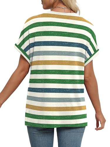 Image of WIHOLL Womens Summer Tops Short Dolman Sleeve Shirts 2026 Fashion V Neck Outfits Clothes