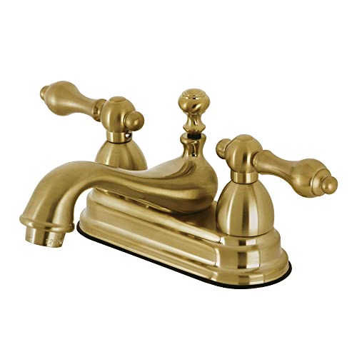 Kingston Brass KS3607AL Restoration 4" Centerset Bathroom Faucet, Brushed Brass,6.38 x 4.5 x 3.06 by Kingston Brass - Used condition - CA$111.99