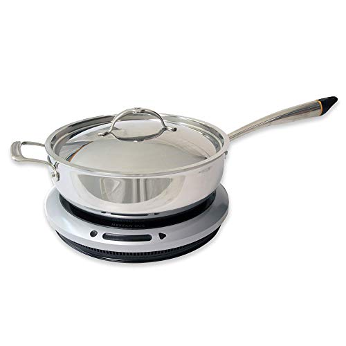 Hestan Cue Smart Cooking System Countertop Induction Burner Cooktop + 5.5 Quart Induction Chef Pot - 2-Piece Smart (App based - Control Mode) Home Portable Electric Stove and Pot Bundle (Gen 2)