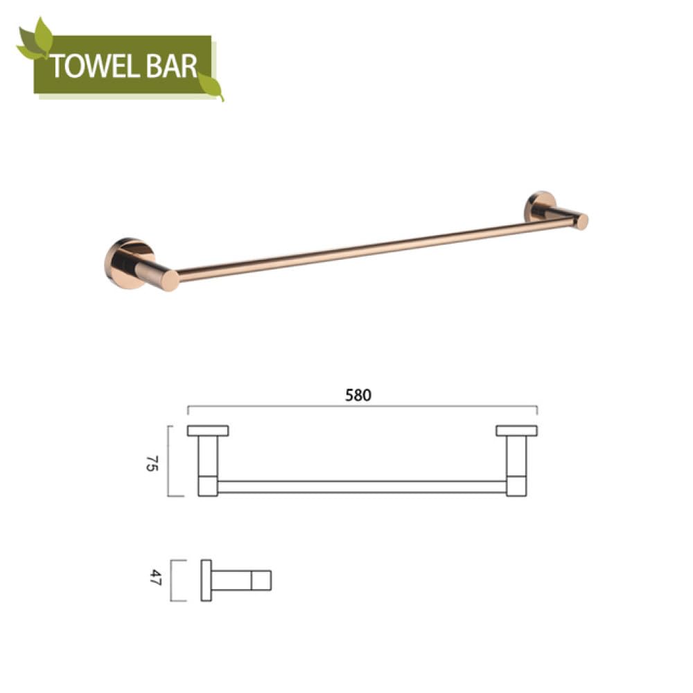 LYGXWJFC Toallero Accesorios de baño de Oro Rosa Brillante, toallero de Acero Inoxidable 304, portarrollos, toallero Doble, Gancho para una Sola Taza