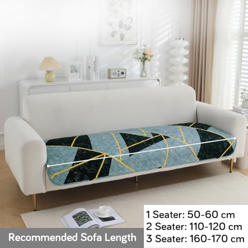 Image of HOKIPO 'Elira Series' Polyester Blend Digitally Printed Water Repellent + Waterproof Sofa Seat Mat for 2 Seater Sofa - Multicolor Abstract Geometry (NEW-AR-5245-C10*1)
