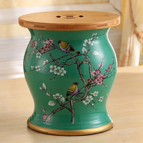 Table d'appoint fleur oiseau en céramique d'art pour intérieur