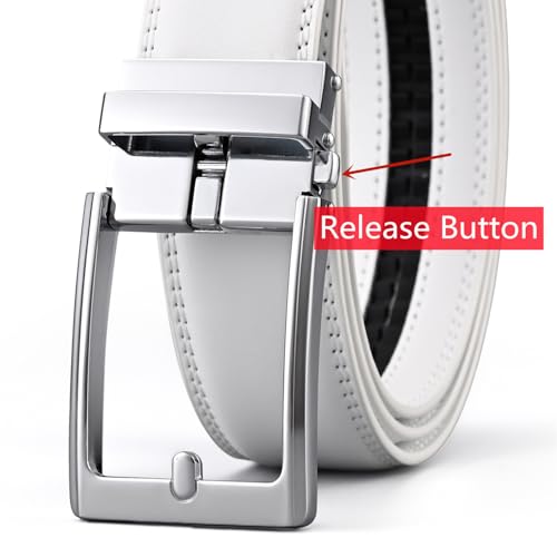 Image of Men's Belt, Ratchet Dress Casual Belt with Adjustable Automatic Buckle Trim to Fit